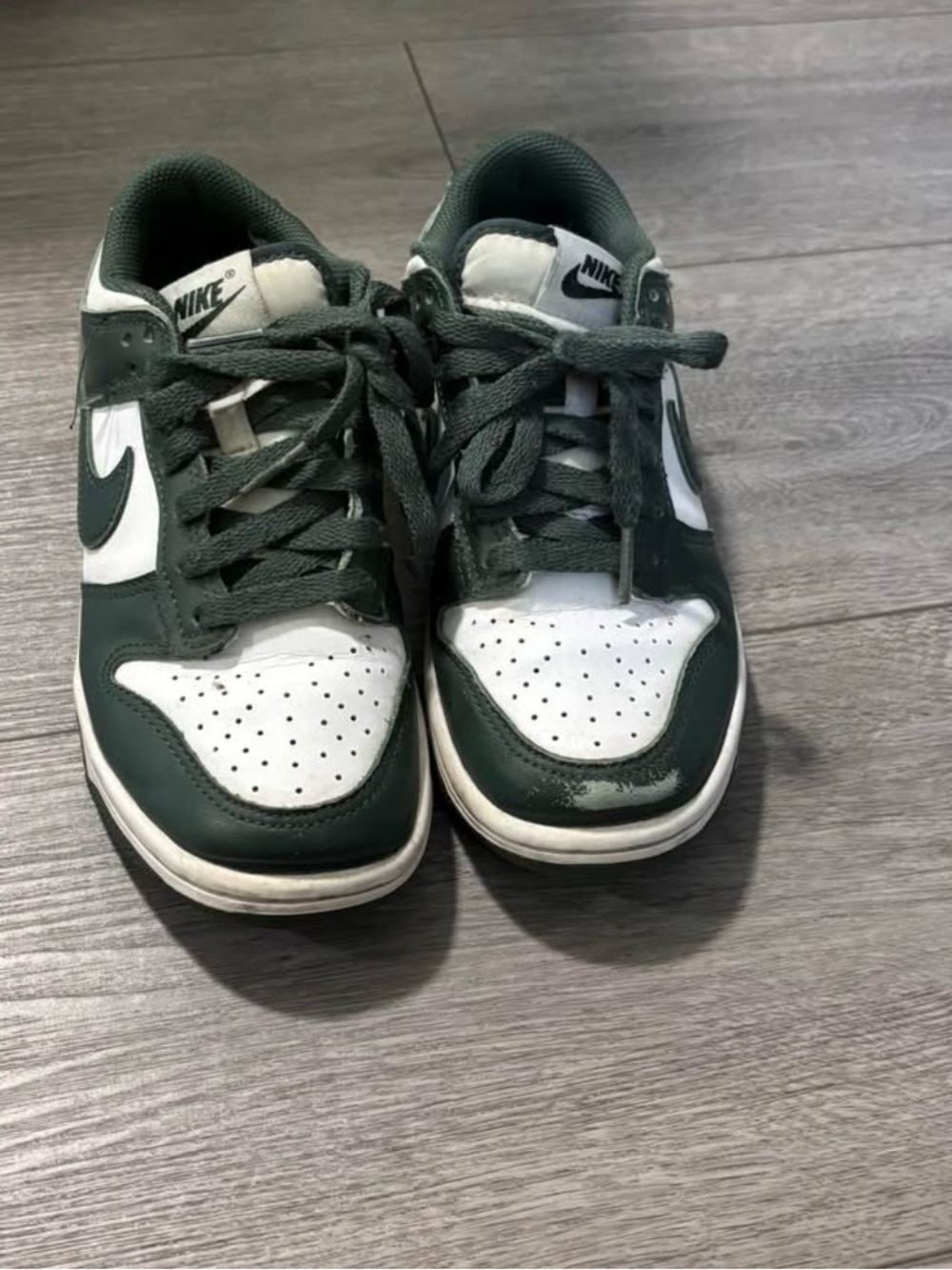 Nike Kids Low-Top Sneakers - White & Dark Green